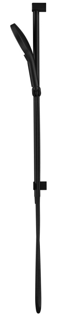 Mica Fluted Shower Head on Rail - Black - (BOM)