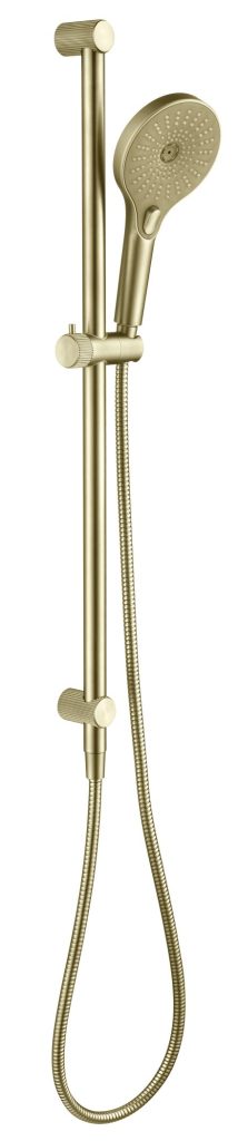 Mica Fluted Shower Head on Rail - French Gold - (BOM)