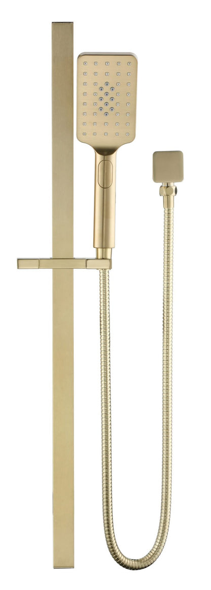 Cresta Shower Head on Rail - French Gold