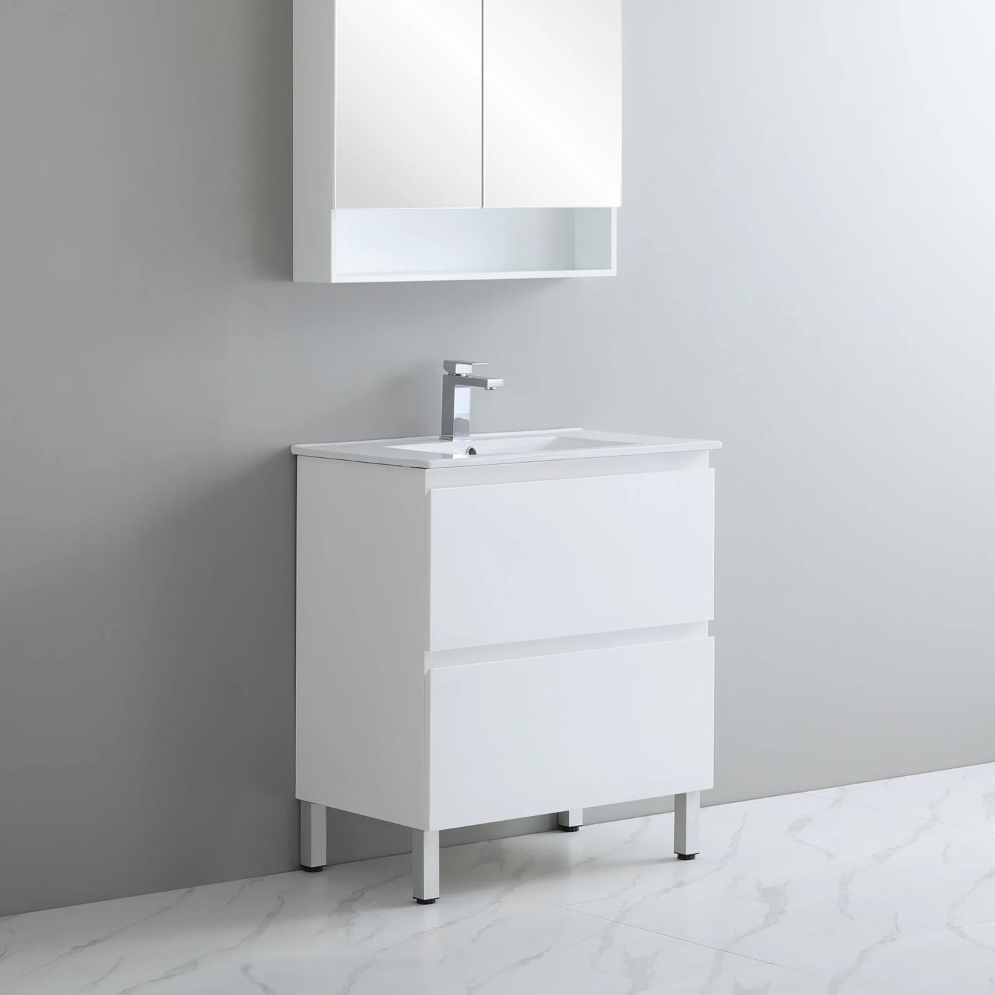 900mm Revive Floor Vanity PVC - Cabinet Only - Matte White