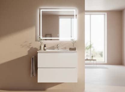 750mm Revive Slim Wall Hung Vanity PVC - Cabinet Only - Matte White