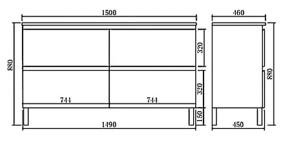 1500mm Revive Floor Vanity PVC - Cabinet Only - Single Bowl - Matte White
