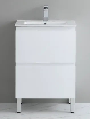 600mm Revive Floor Vanity PVC - Cabinet Only - Matte White
