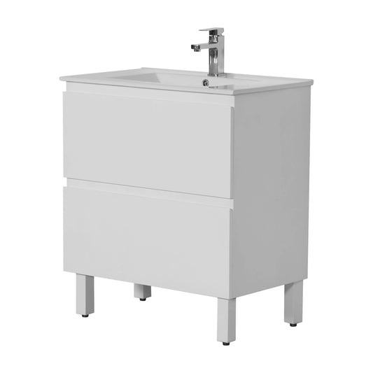 750mm Riva Floor Vanity PVC Cabinet Only - Gloss White