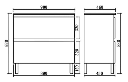 900mm Revive Floor Vanity PVC - Cabinet Only - Matte White