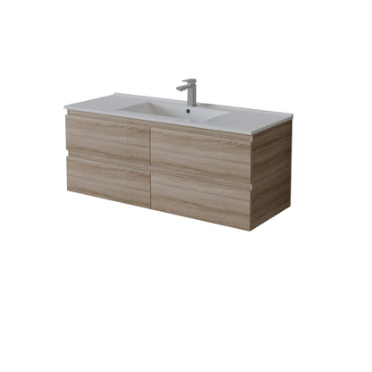 1200mm Revive Wall Hung Vanity PVC - Cabinet Only - Single Bowl - Matte White