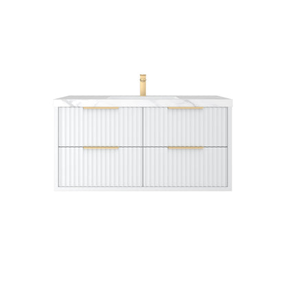 1200mm Rome Wall Hung Vanity PVC - Cabinet Only - Single Bowl - Matte White