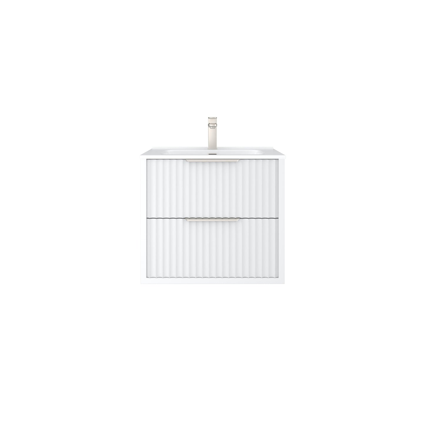600mm Rome Wall Hung Vanity PVC - Cabinet Only - Matte White