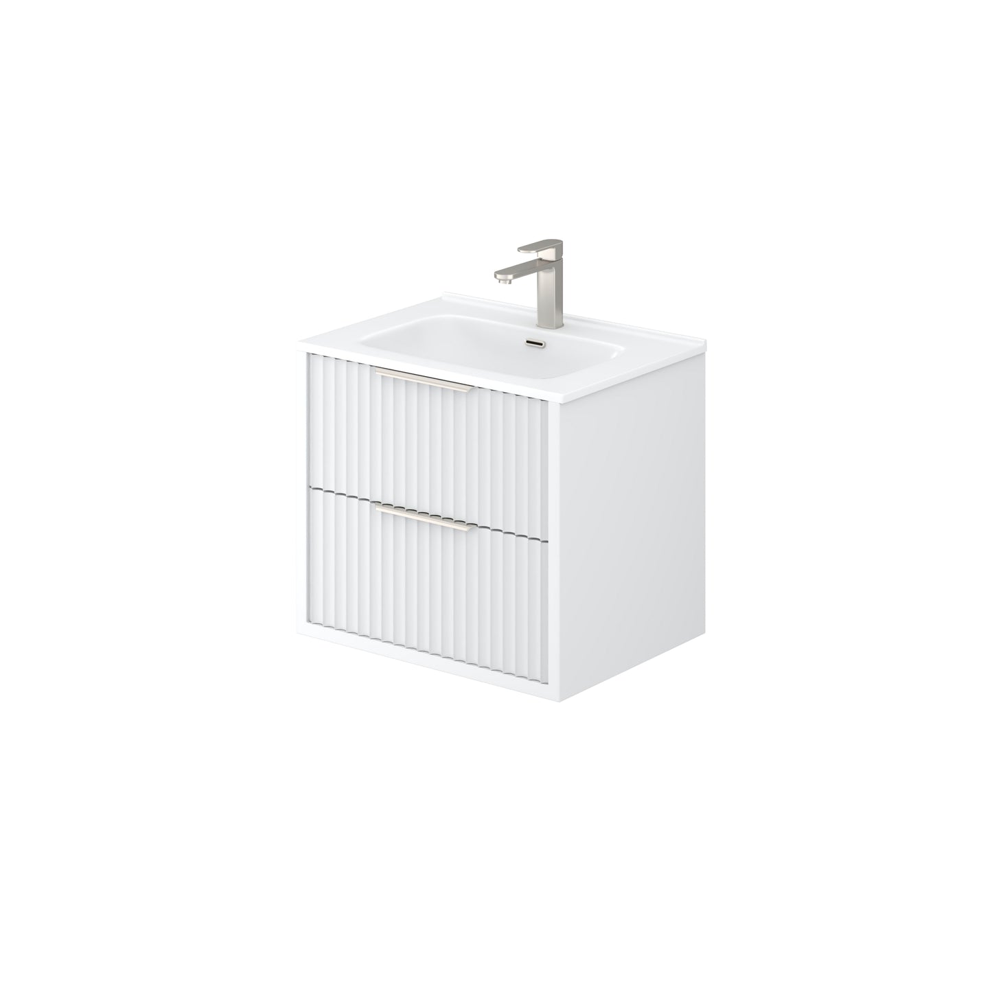 600mm Rome Wall Hung Vanity PVC - Cabinet Only - Matte White