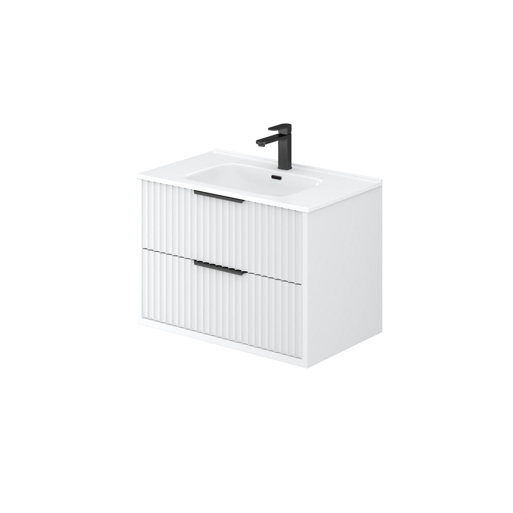 750mm Rome Wall Hung Vanity PVC - Cabinet Only - Matte White
