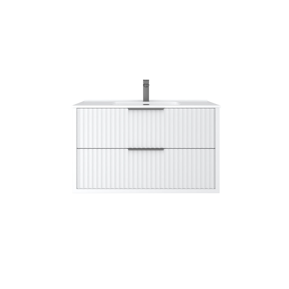 900mm Rome Wall Hung Vanity PVC - Cabinet Only - Matte White