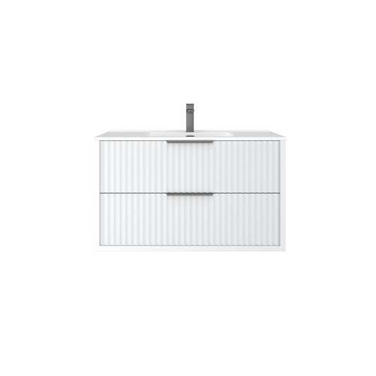 900mm Rome Wall Hung Vanity PVC - Cabinet Only - Matte White