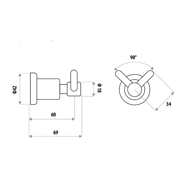 Renovator Robe Hook - Chrome