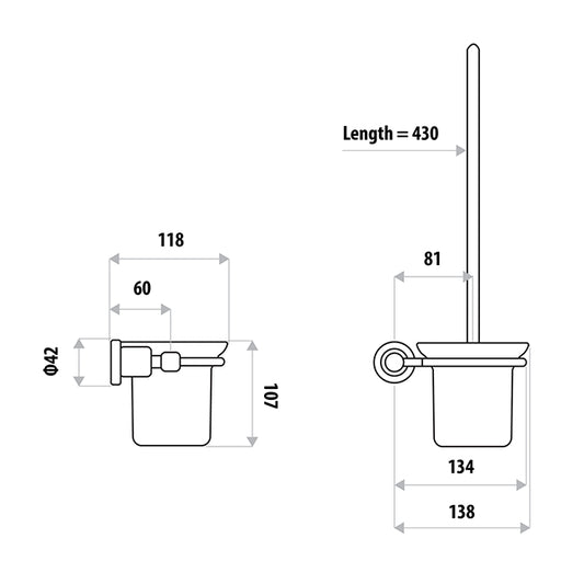 Renovator Toilet Brush & Stand - Chrome