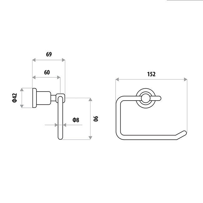 Renovator Toilet Roll Holder less Flap - Chrome