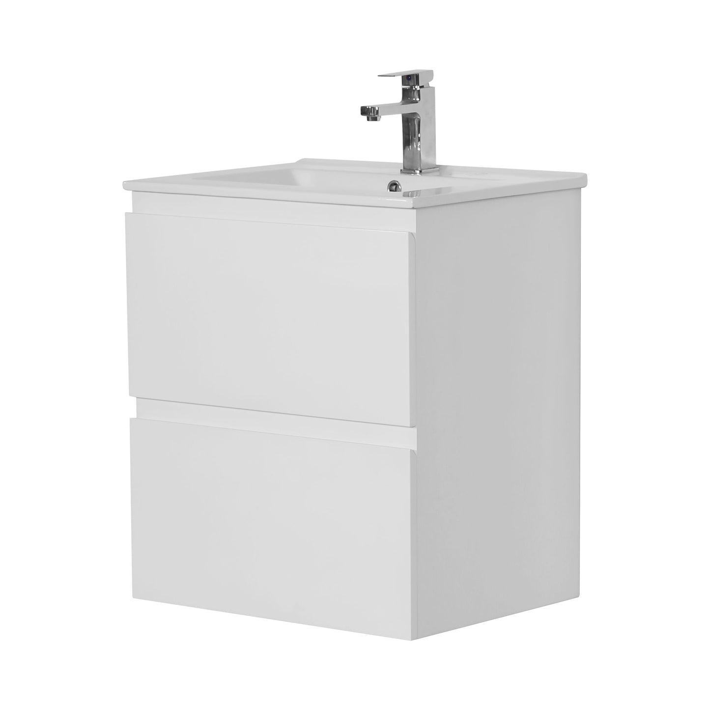 600mm Riva Wall Hung Vanity PVC Cabinet Only - Gloss White