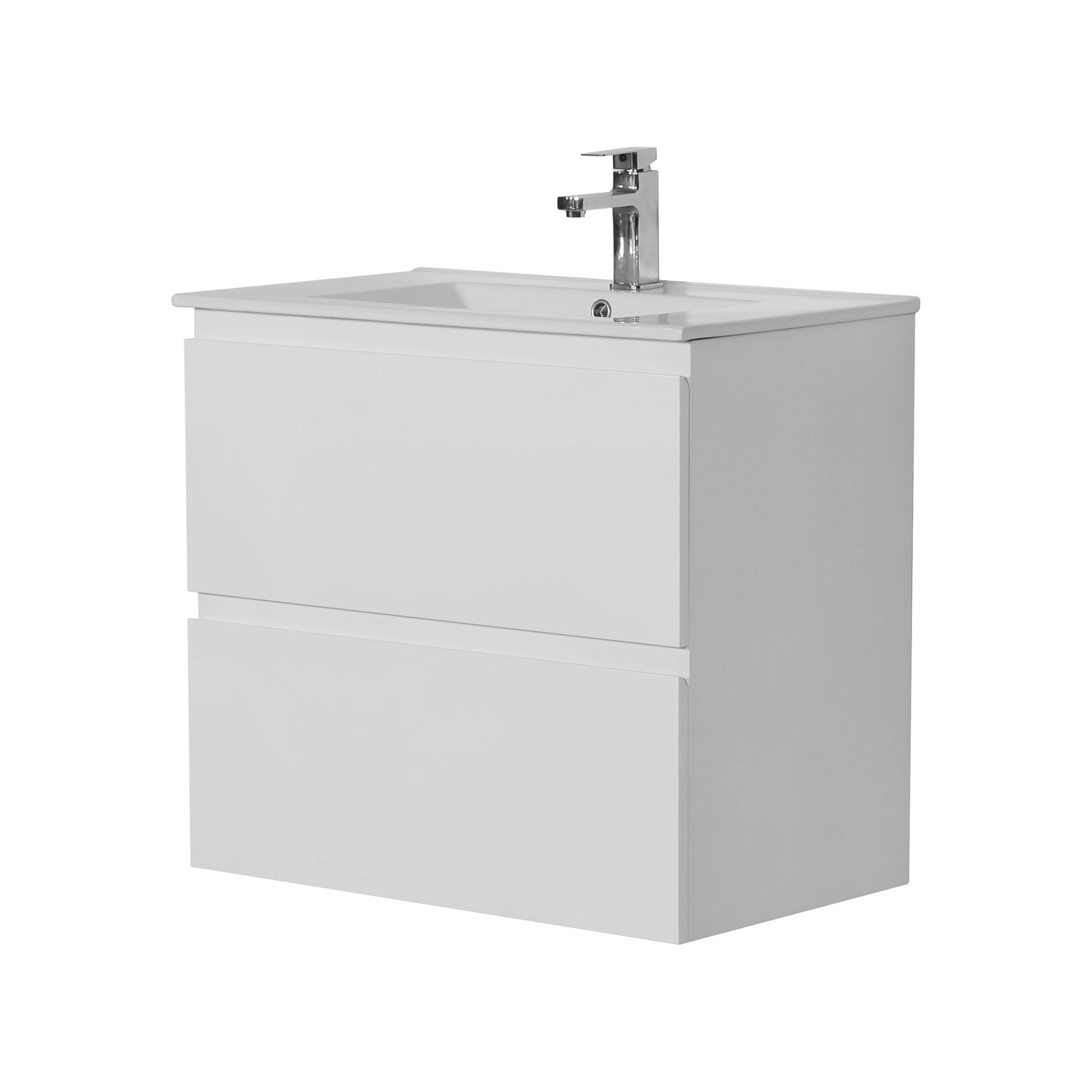 750mm Riva Wall Hung Vanity PVC Cabinet Only - Gloss White