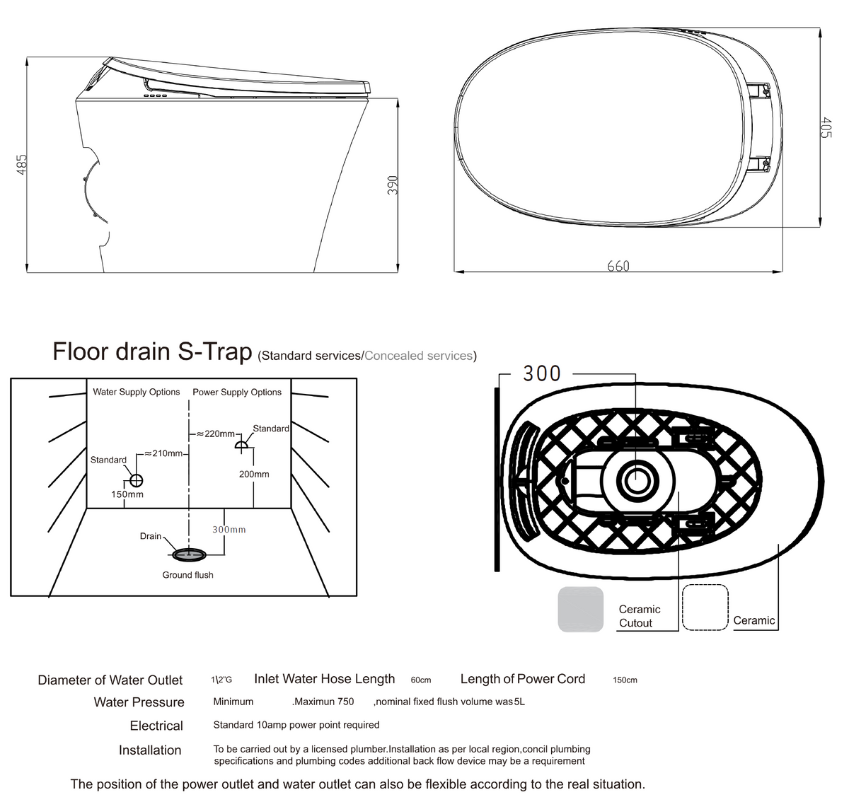 Smart Toilet - Cover Sensing - Male/Female Cleaning