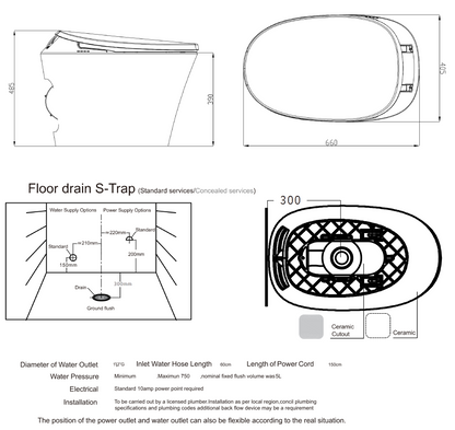 Smart Toilet - Cover Sensing - Male/Female Cleaning