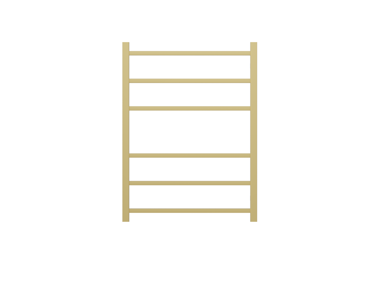 Spirit 6 Bar Heated Towel Rail - Brushed Brass