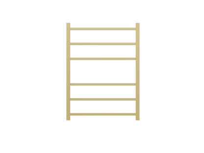 Spirit 6 Bar Heated Towel Rail - Brushed Brass