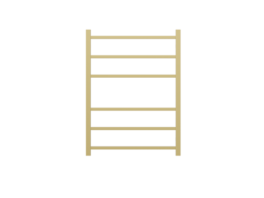 Spirit 6 Bar Heated Towel Rail - Brushed Brass