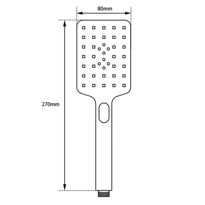 Square 3 Functions Gun Metal Grey ABS Handheld Shower