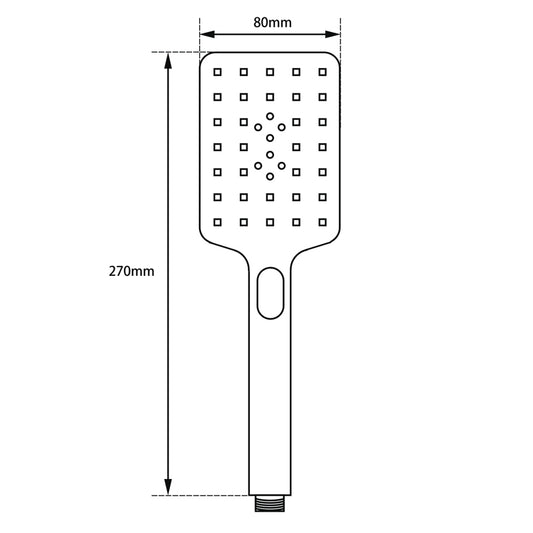 Square 3 Functions Brushed Nickel ABS Handheld Shower