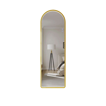 Saga 500×1600mm Freestanding LED Arch Mirror - Brushed Gold | SA-50160A-BG