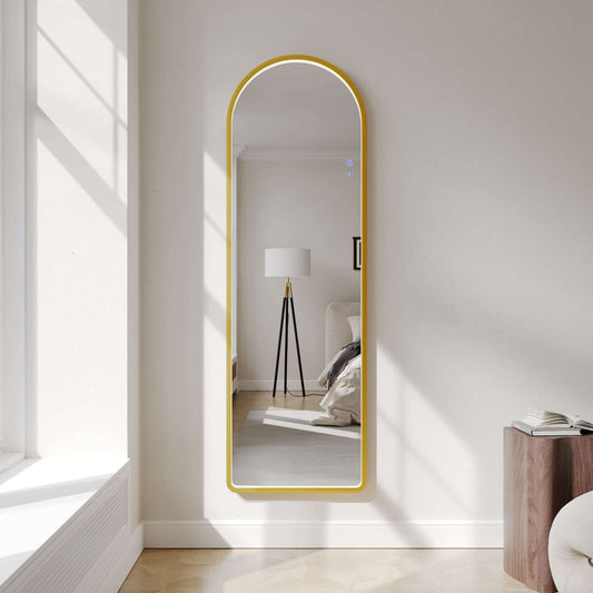 Saga 500×1600mm Freestanding LED Arch Mirror - Brushed Gold | SA-50160A-BG