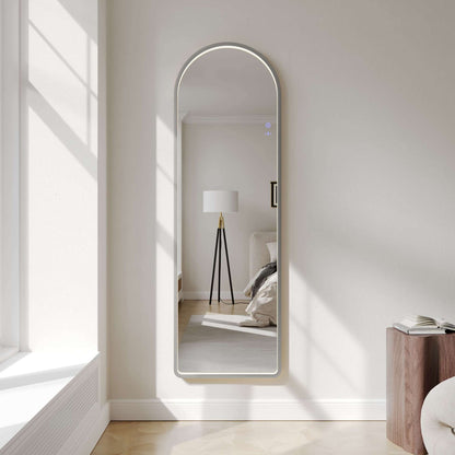 Saga 500×1600mm Freestanding LED Arch Mirror - Brushed Nickel | SA-50160A-BN