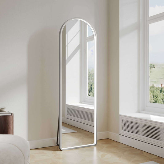 Saga 500×1600mm Freestanding LED Arch Mirror - Brushed Nickel | SA-50160A-BN