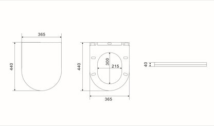 Seat Cover for KDK022R-MW Seat cover Fixing Screw Code: K064- 5.5 Hinge cover code: K64C-MW-5.5