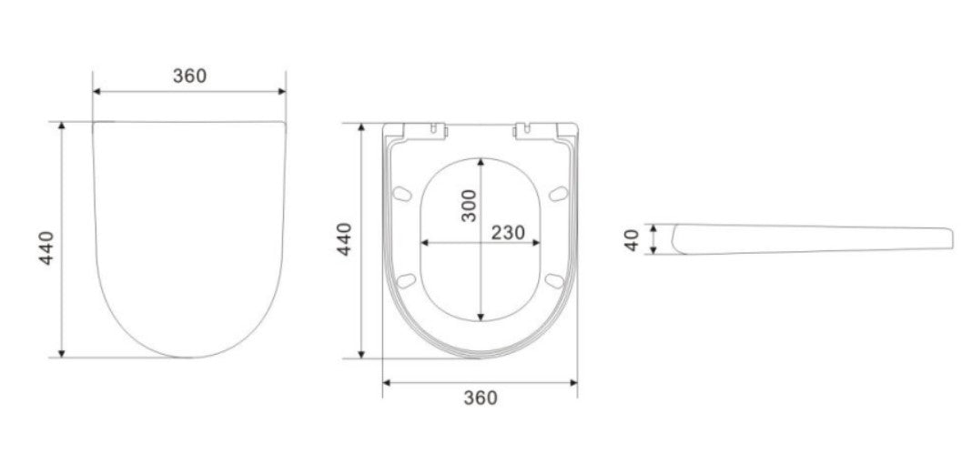 Seat Cover for 025-B, 302-B Gloss Black Seat cover Fixing Screw Code: K05 Hinge cover code: K05C-MB