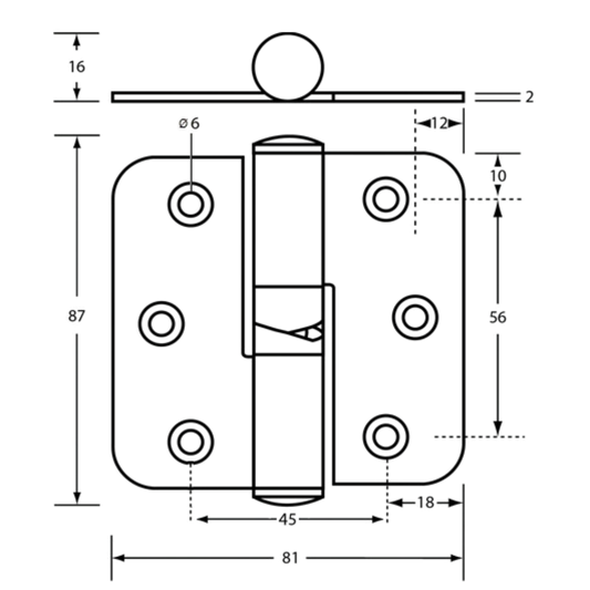Sentinel Gravity Hinge (Each) - Concealed - With Screw Fixings