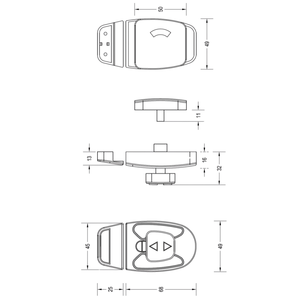 Sera Slide Lock and Indicator Set- Anti-Microbial  - With Screw Fixings