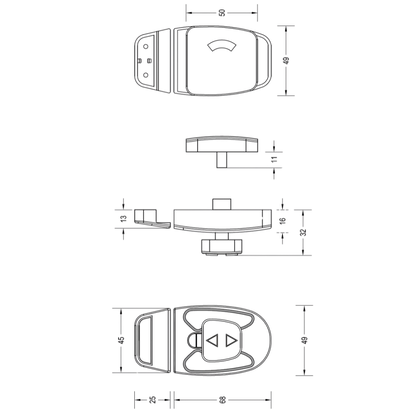 Sera Slide Lock and Indicator Set- Anti-Microbial  - With Screw Fixings