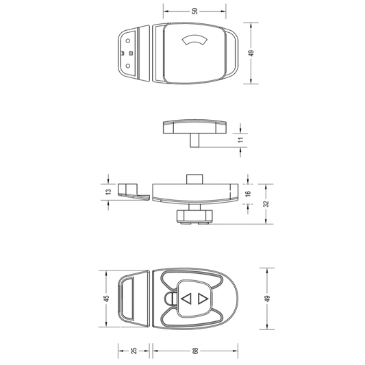 Sera Slide Lock and Indicator Set- Designer Black  - With Screw Fixings