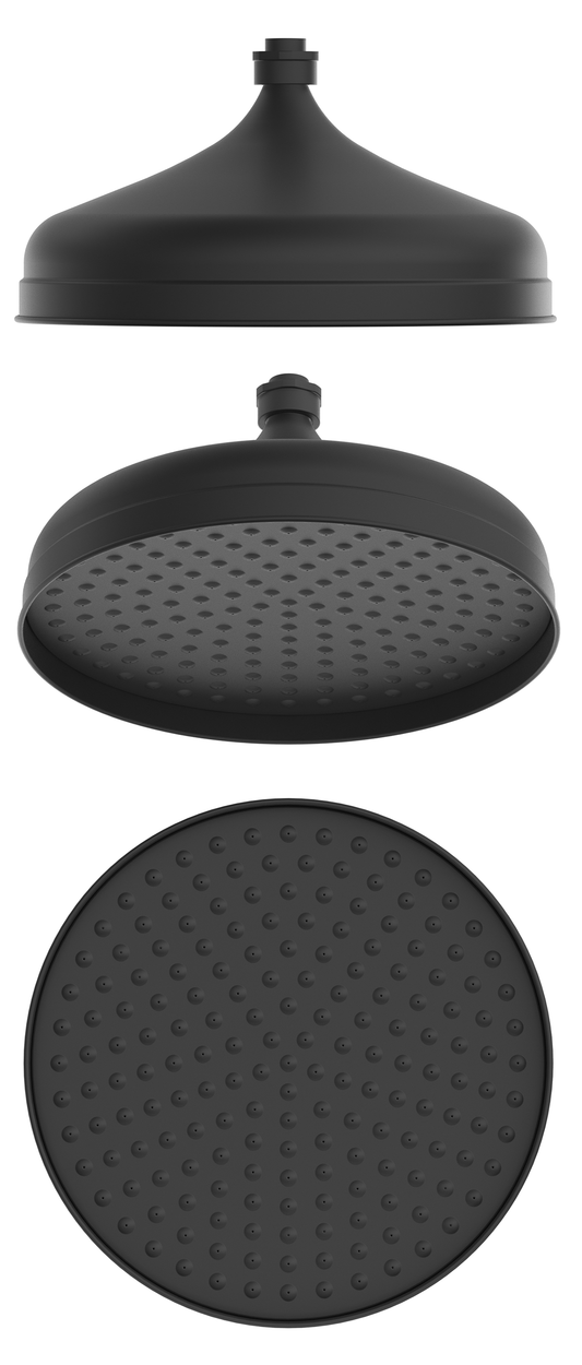 Mica Heritage Shower Head - 300mm - Black