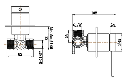 Mica Shower Mixer - TRIM KIT- Living Brass