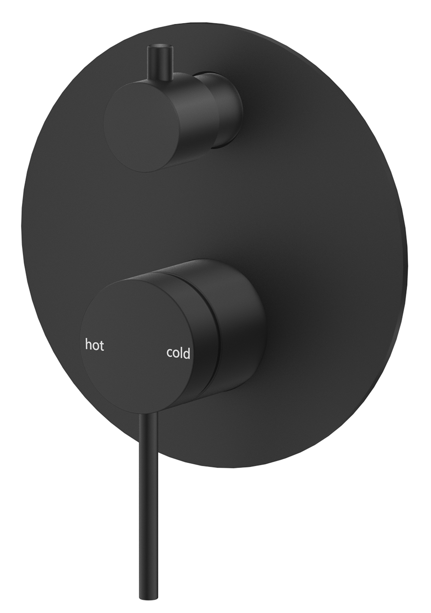 Mica Shower Mixer Diverter - 1P - TRIM KIT - Black