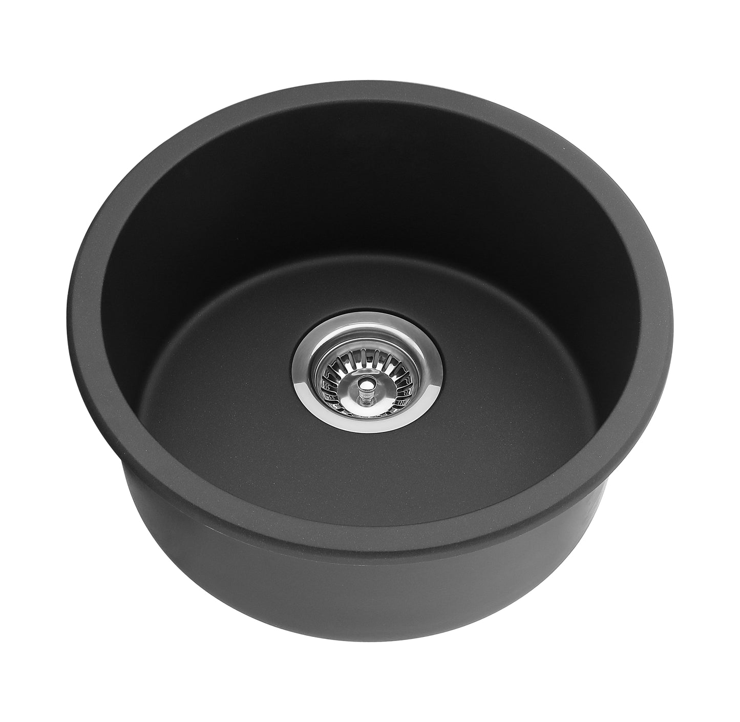410mm Quartz Undermount Kitchen Sink - Single Bowl - Matte Black