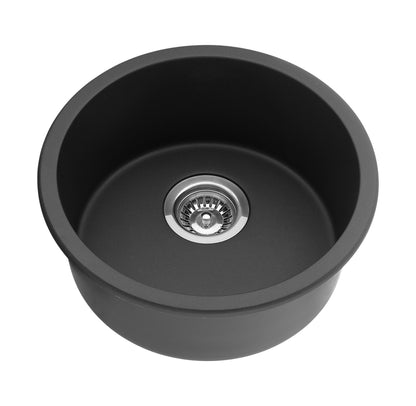 410mm Quartz Undermount Kitchen Sink - Single Bowl - Matte Black