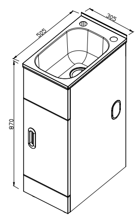 305mm 18.5L Stainless Steel Laundry Tub