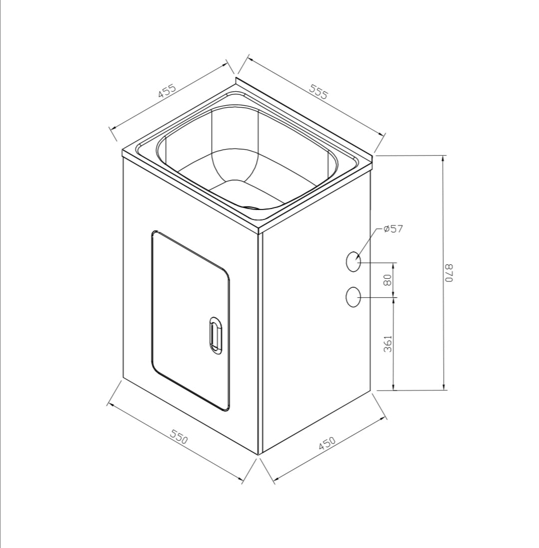 555mm 35L Stainless Steel Laundry Tub