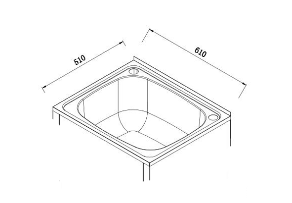 600mm Sink 600x500x200mm