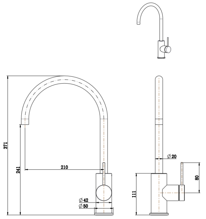 Mica Sink Mixer - Living Brass