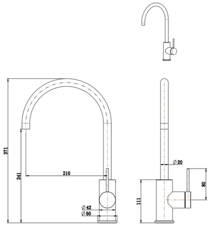 Mica Sink Mixer - Living Brass