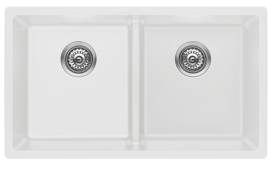 Kitchen Sink Double Bowl - White