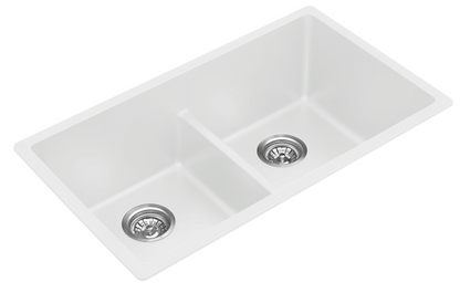 Kitchen Sink Double Bowl - White